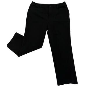Lauren Ralph Lauren Trouser Pants Black Size 16 Cotton Blend Stretch Cropped EUC